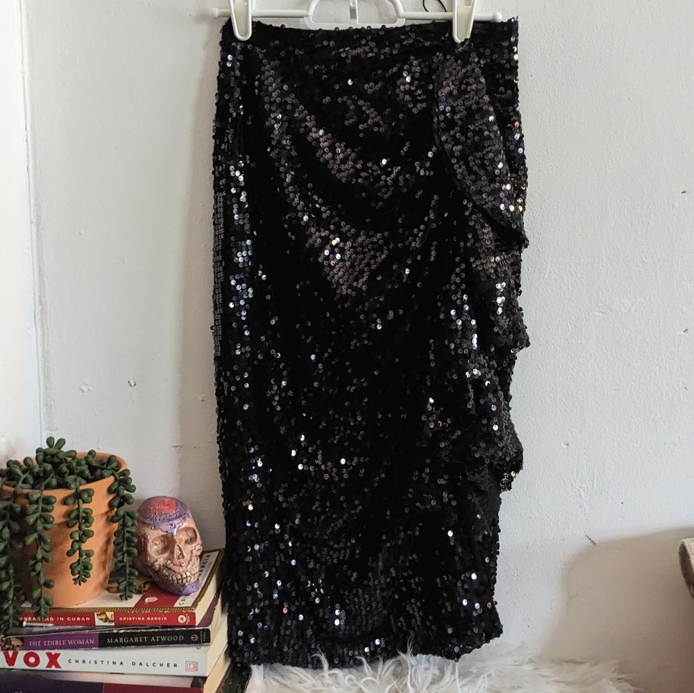 Black Sequin Cocktail Party Skirt XS - In The Mood For Love